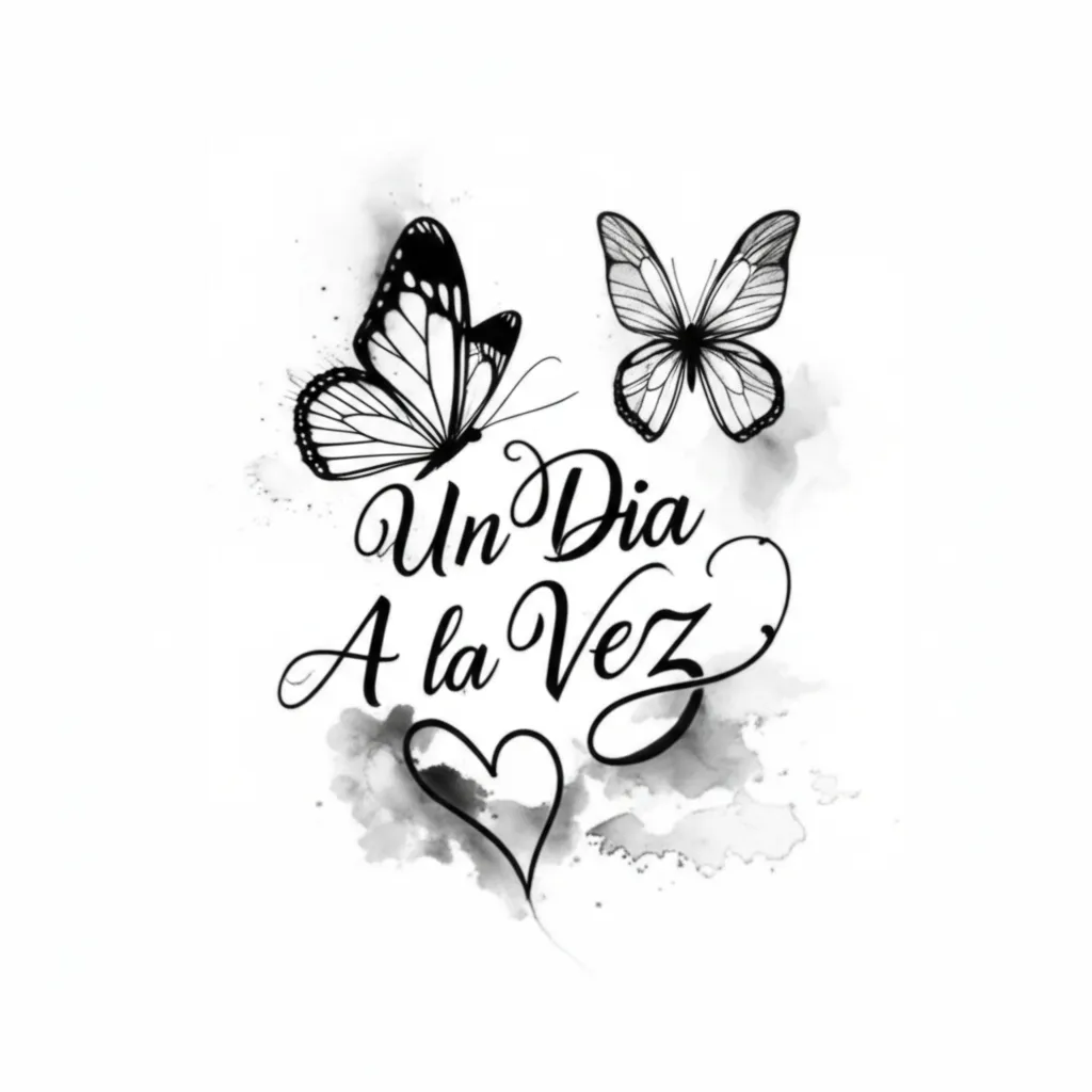 Un Dia A La Vez Aesthetic Watercolor Tattoo Design Un Dia A La Vez Aesthetic Watercolor Tattoo Design