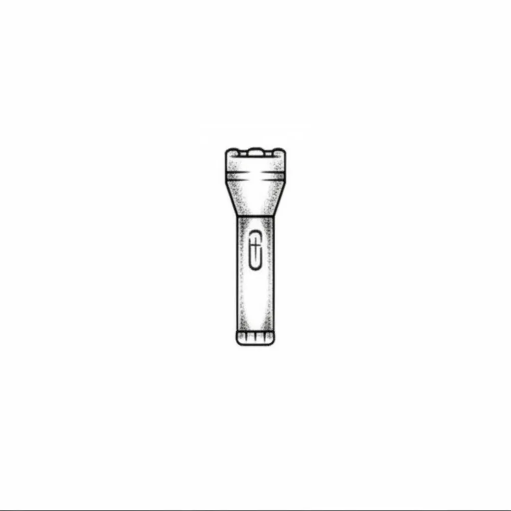 Minimalist Flashlight with Cross Fine Line Tattoo Idea