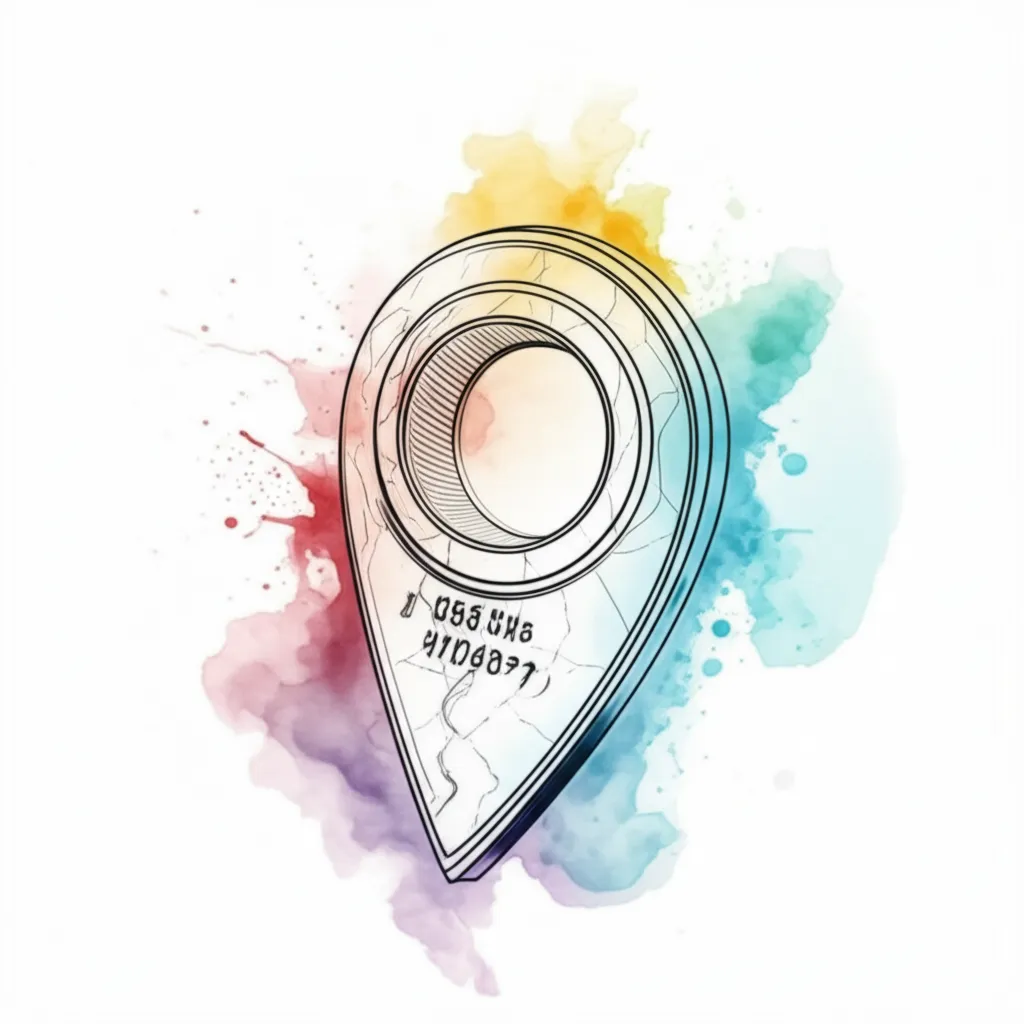 Watercolor GPS Coordinates Tattoo Design