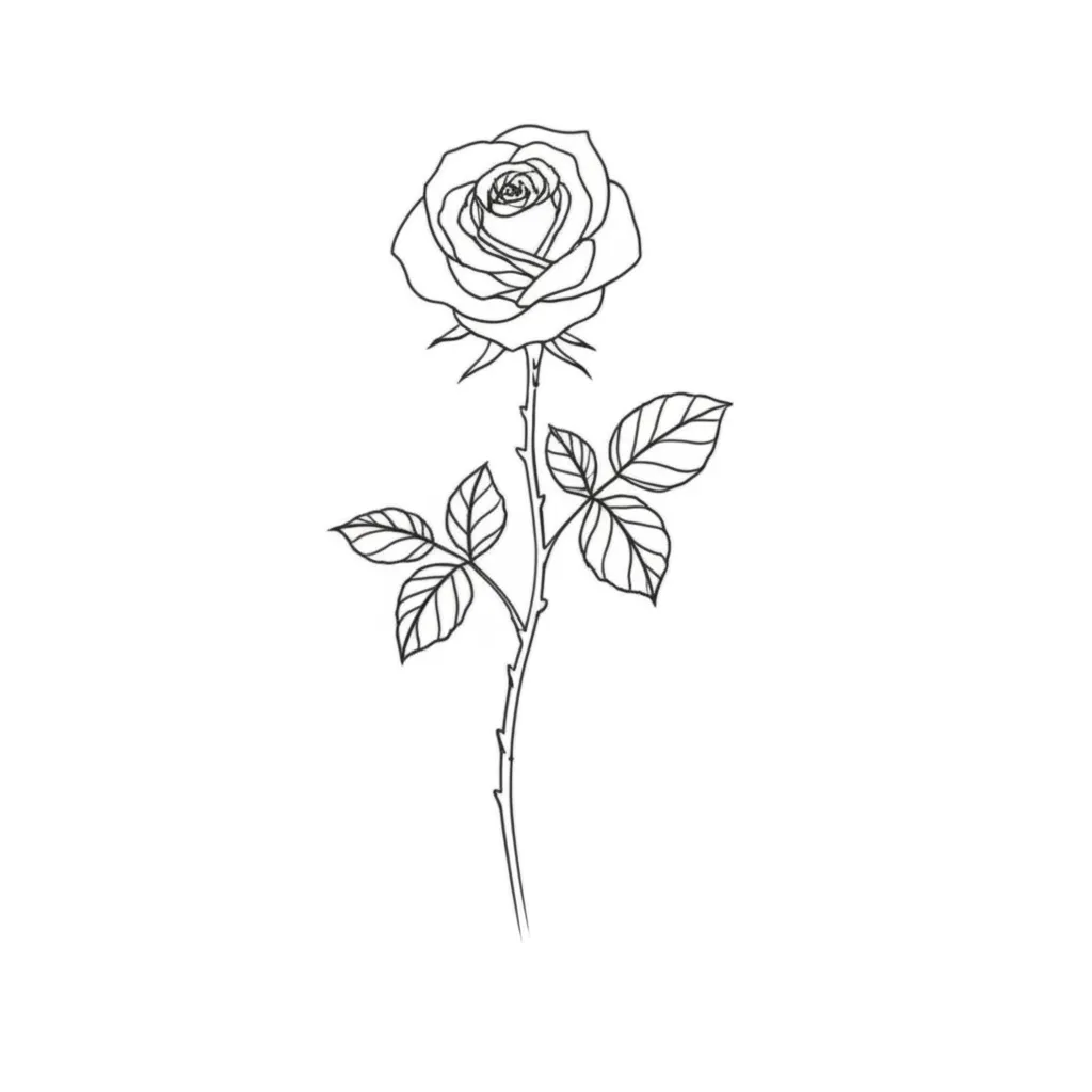 Minimalist Rose and Skeleton Tattoo Design Minimalist Rose and Skeleton Tattoo Design