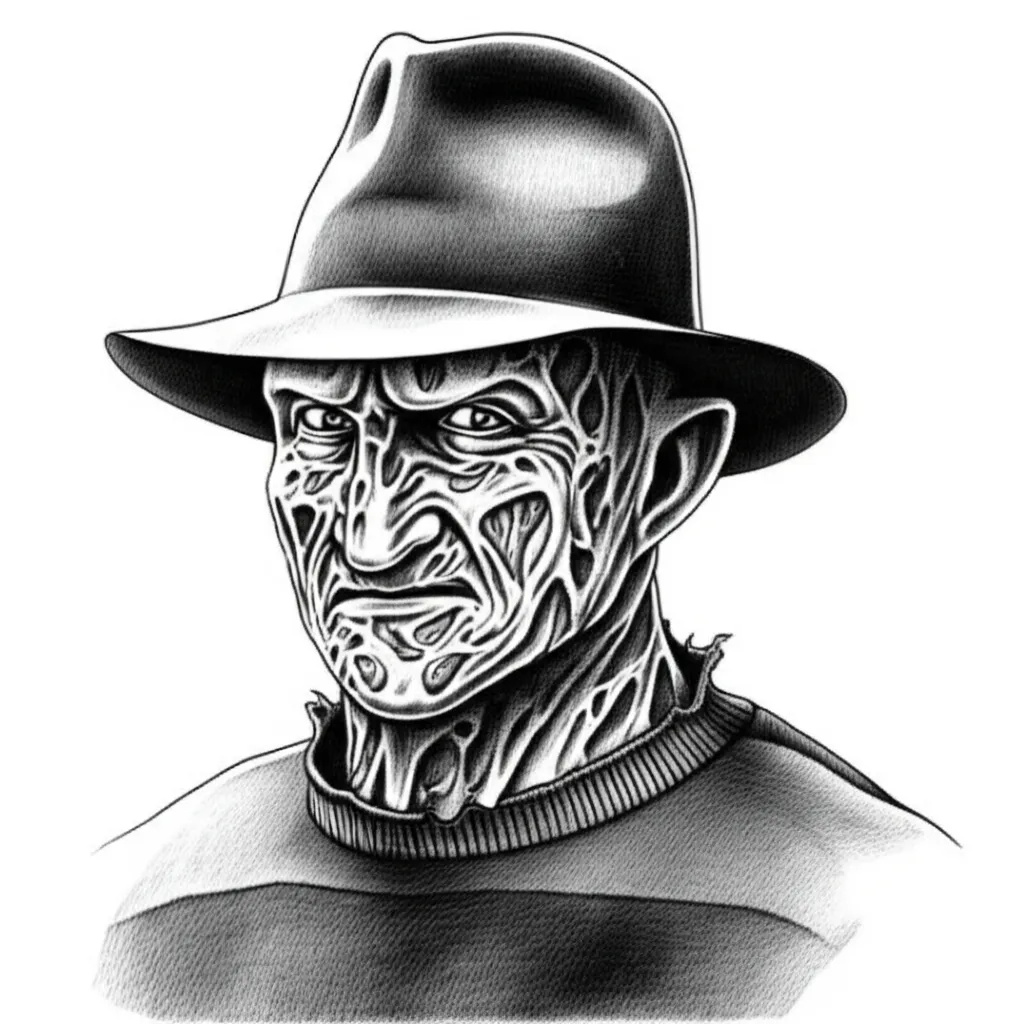 Freddy Krueger Portrait Tattoo in Illustrative Style