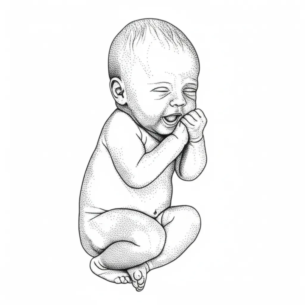 Fine Line Baby Memorial Tattoo Design Ideas