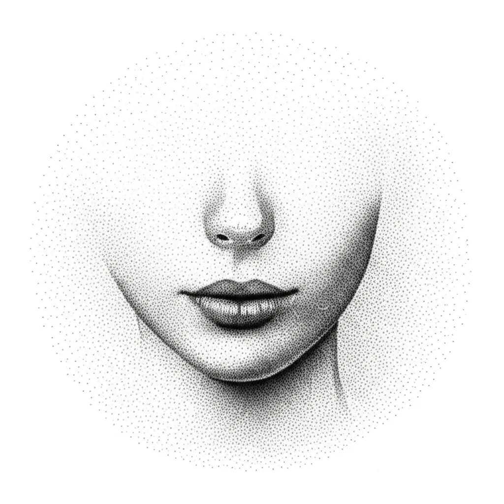 Feminine Dotwork Face Tattoo Design Feminine Dotwork Face Tattoo Design
