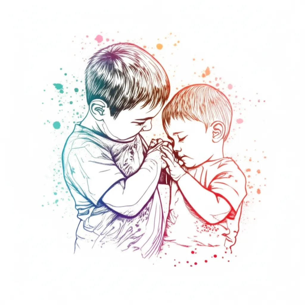 Autism Awareness Matching Tattoo for Dad and Son - Watercolor Style Autism Awareness Matching Tattoo for Dad and Son - Watercolor Style