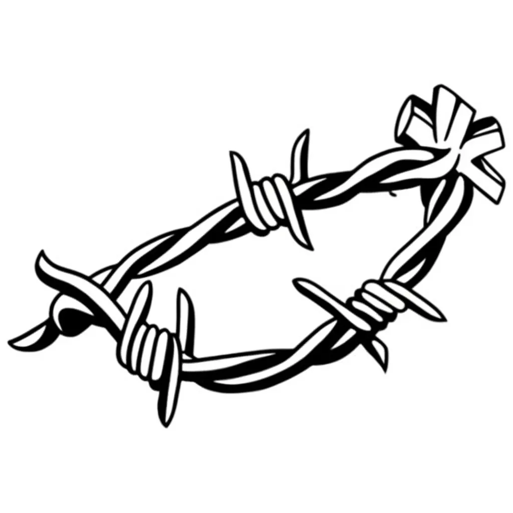 Barbed Wire Cross Finger Tattoo: Graffiti Style Design Barbed Wire Cross Finger Tattoo: Graffiti Style Design
