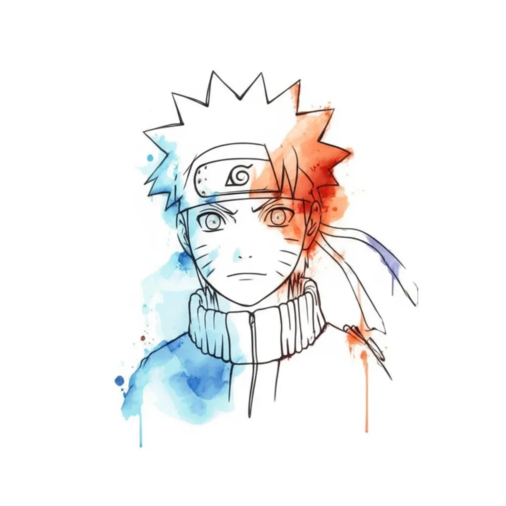 Simple Naruto Watercolor Tattoo Design