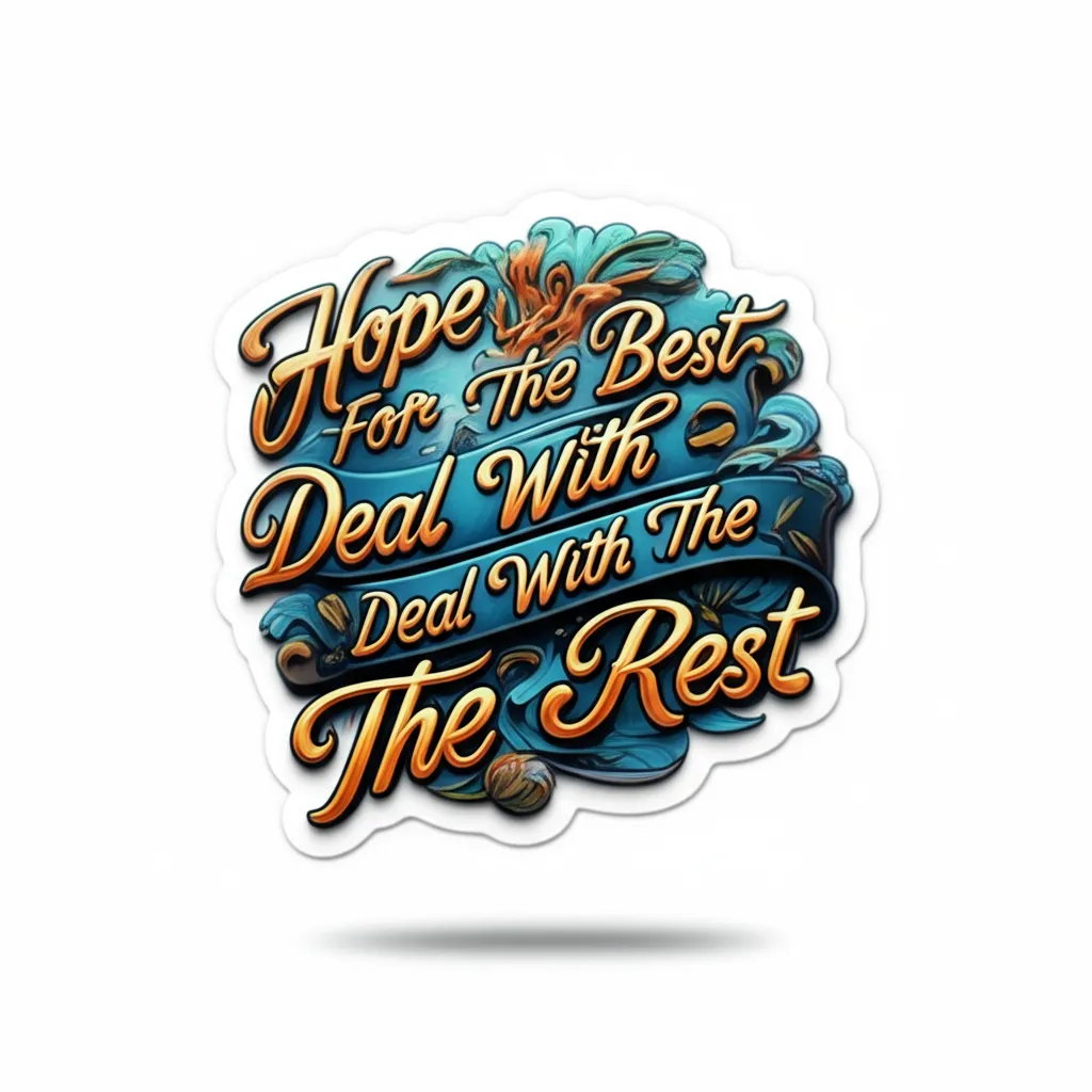 3D Hope For The Best Deal With The Rest Inspirational Tattoo Design