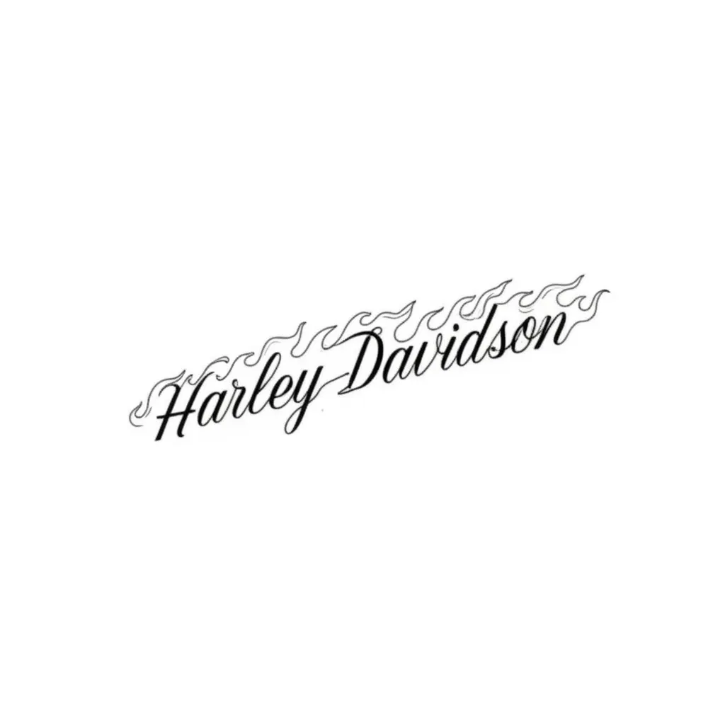 Minimalist Harley Davidson Tattoo on Fire Design Minimalist Harley Davidson Tattoo on Fire Design
