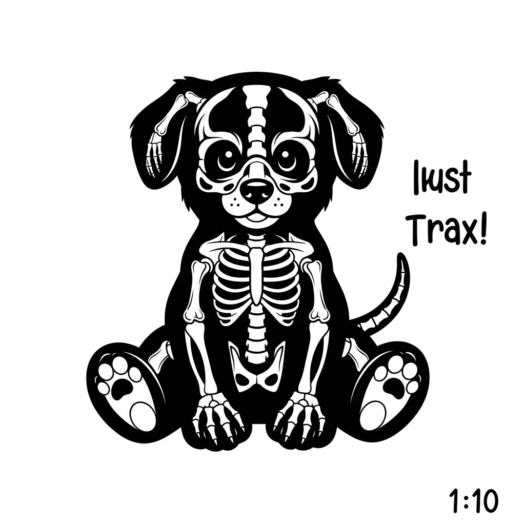 Cute X-Ray Teddy Puppy Tattoo Design