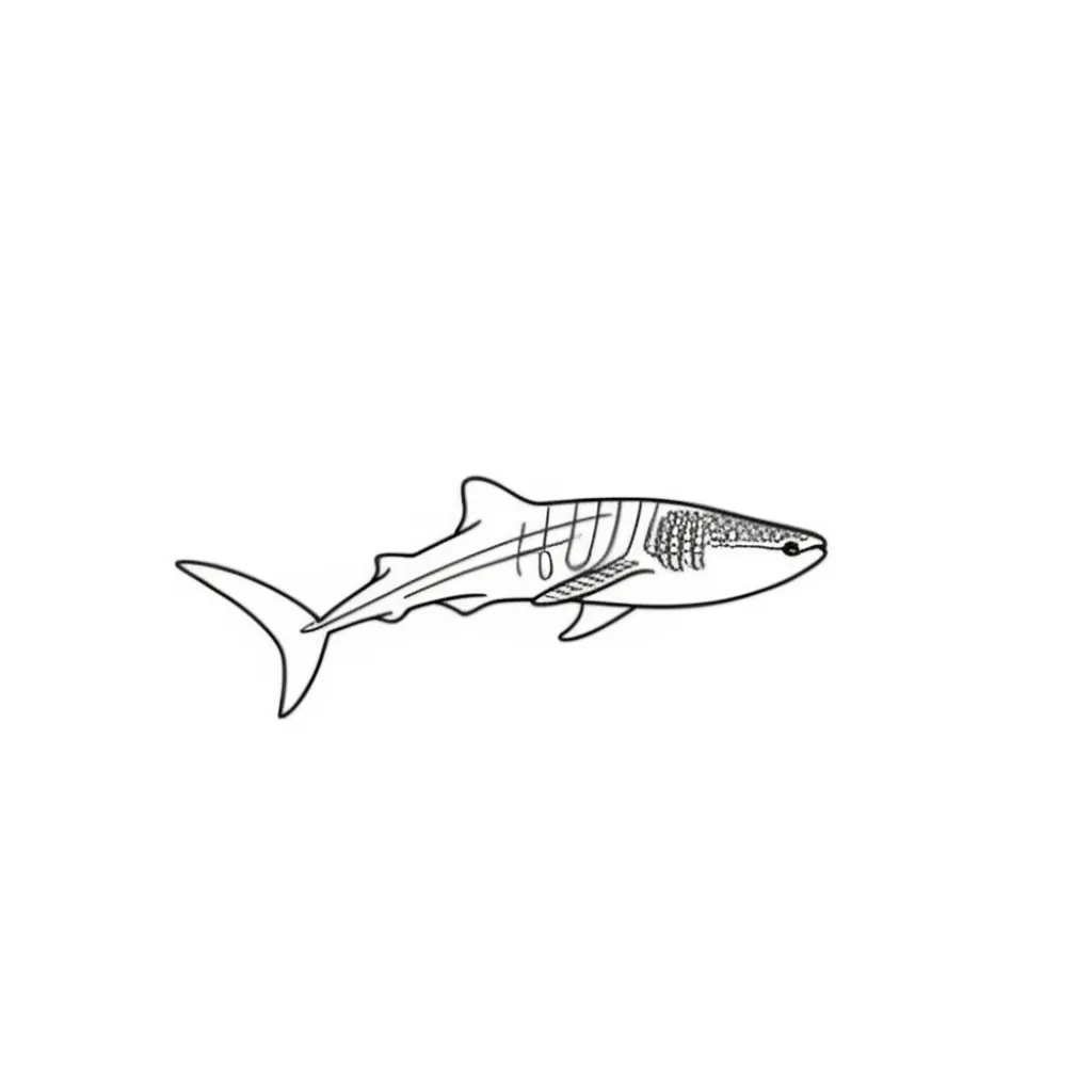 Cute and Simple Whale Shark Tattoo Design