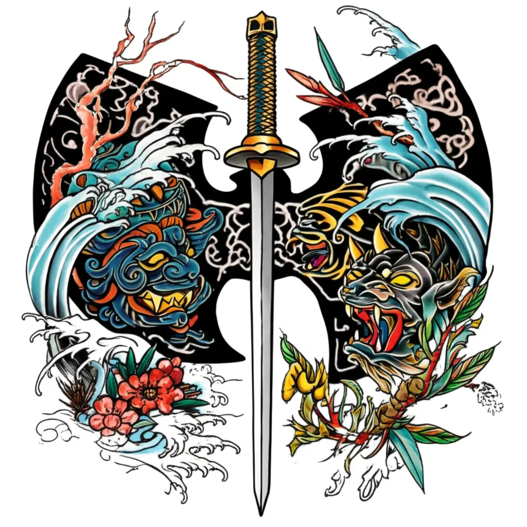 Wu-Tang Clan Japanese Tattoo: Enter the Wu-Tang Album Art & Sword