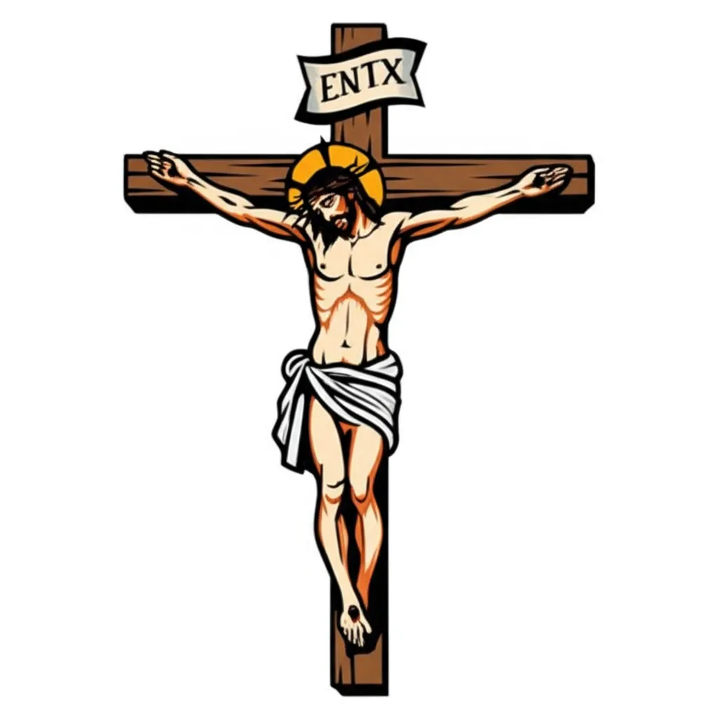 Anime Jesus on Cross Tattoo Design Anime Jesus on Cross Tattoo Design