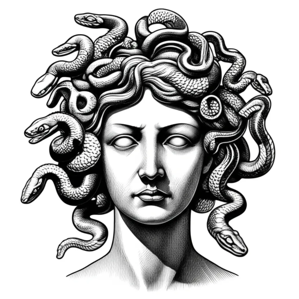 Elegant Medusa Illustrative Tattoo Design Elegant Medusa Illustrative Tattoo Design