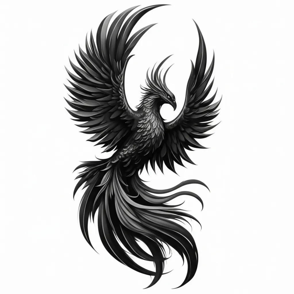 Realistic Tribal Phoenix Arm Sleeve Tattoo Design