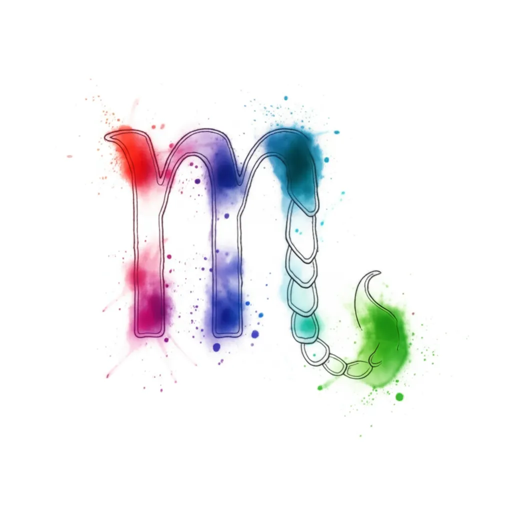 Watercolor Scorpio Tattoo Design - Zodiac Sign Ink