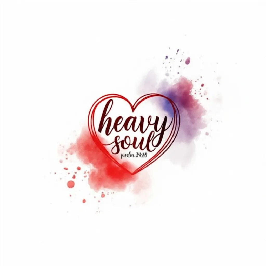 Heavy Soul Psalm 34:18 Watercolor Tattoo Design