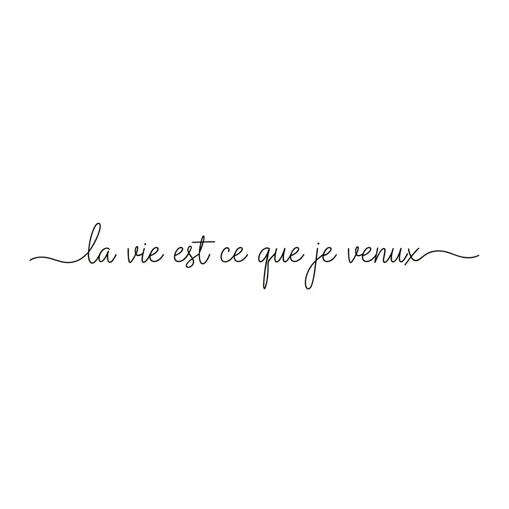 La Vie Est Ce Que Je Venux Minimalist Tattoo Design La Vie Est Ce Que Je Venux Minimalist Tattoo Design