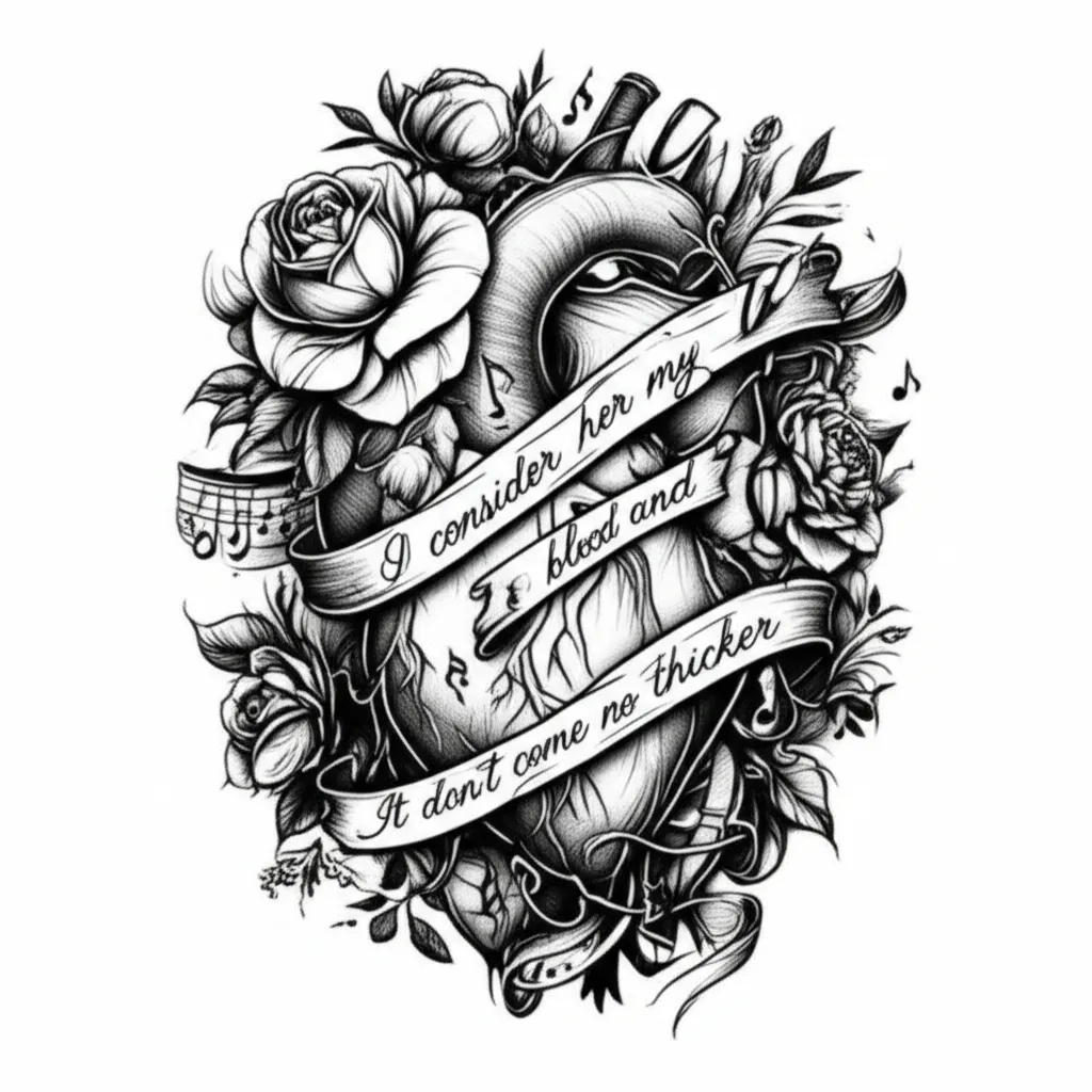 Heart, Flowers, Music Notes & Infinity Tattoo: A Bond Thicker Than Blood Heart, Flowers, Music Notes & Infinity Tattoo: A Bond Thicker Than Blood