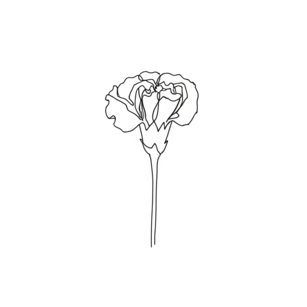 Minimalist Carnation Flower Tattoo Design Minimalist Carnation Flower Tattoo Design