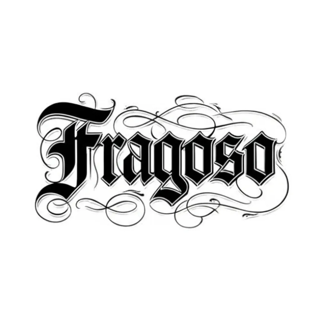 Fragoso Last Name Old English Gothic Tattoo Design