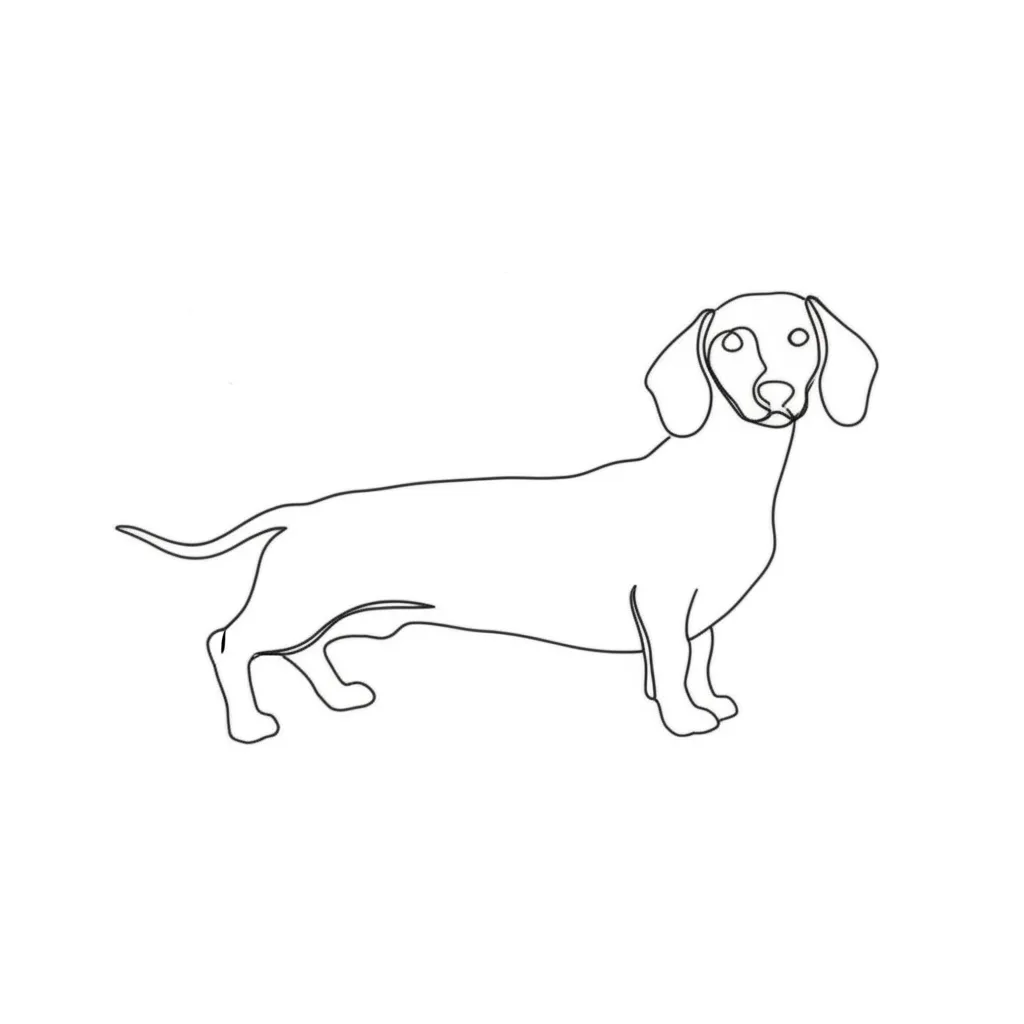Minimalist Teckel Tattoo Design