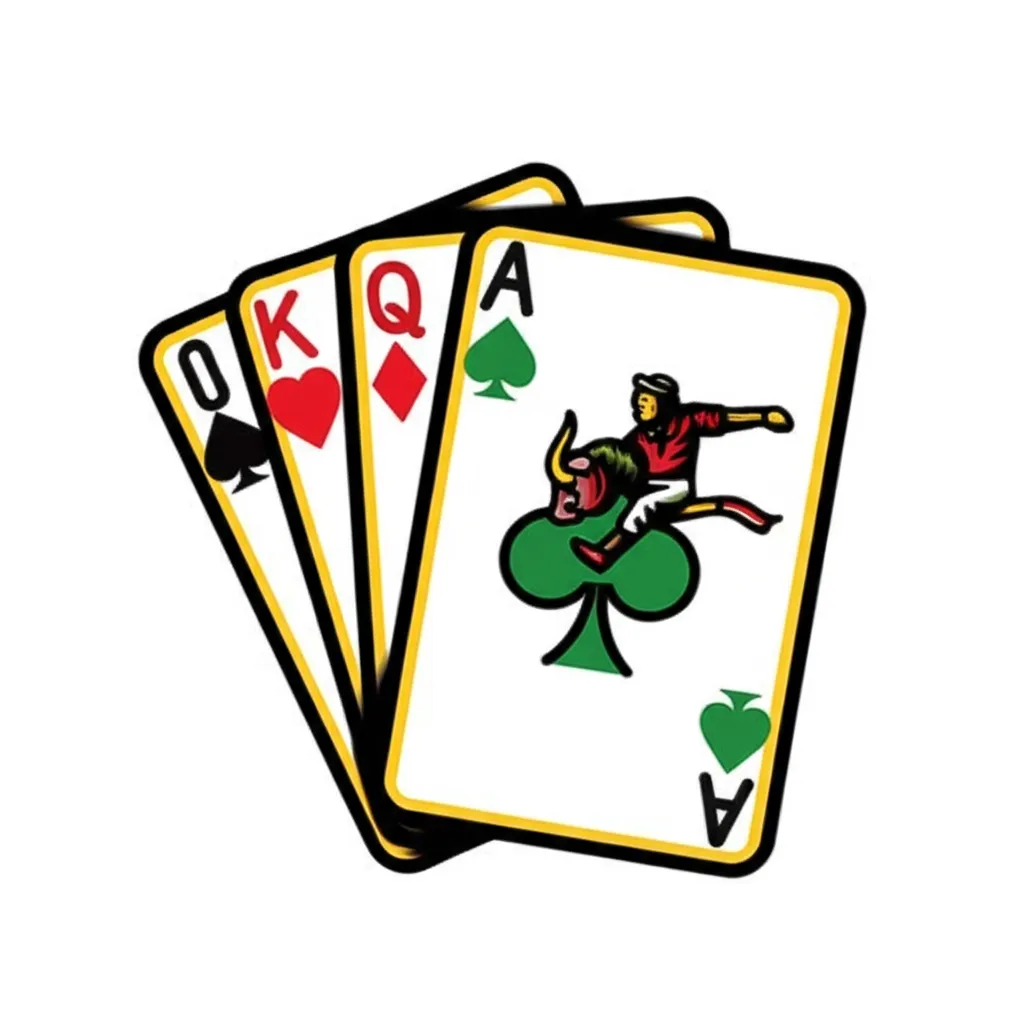 Old School Four Aces Tattoo with Bull Rider on Top Ace Design Old School Four Aces Tattoo with Bull Rider on Top Ace Design