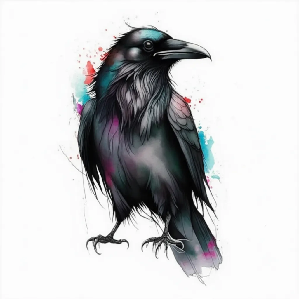 Watercolor Raven Tattoo Design: Meaning and Ideas Watercolor Raven Tattoo Design: Meaning and Ideas