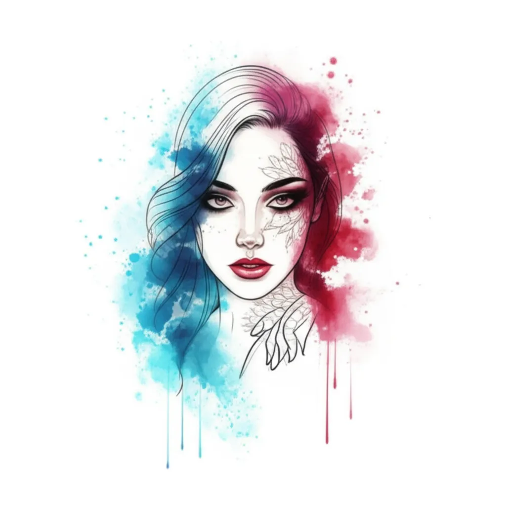 Chicana Watercolor Tattoo on Stomach: A Vibrant and Bold Design Chicana Watercolor Tattoo on Stomach: A Vibrant and Bold Design