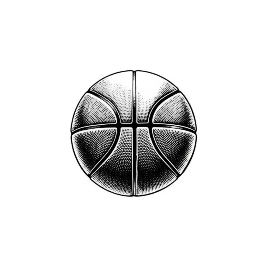 Blackwork Basketball Tattoo Design