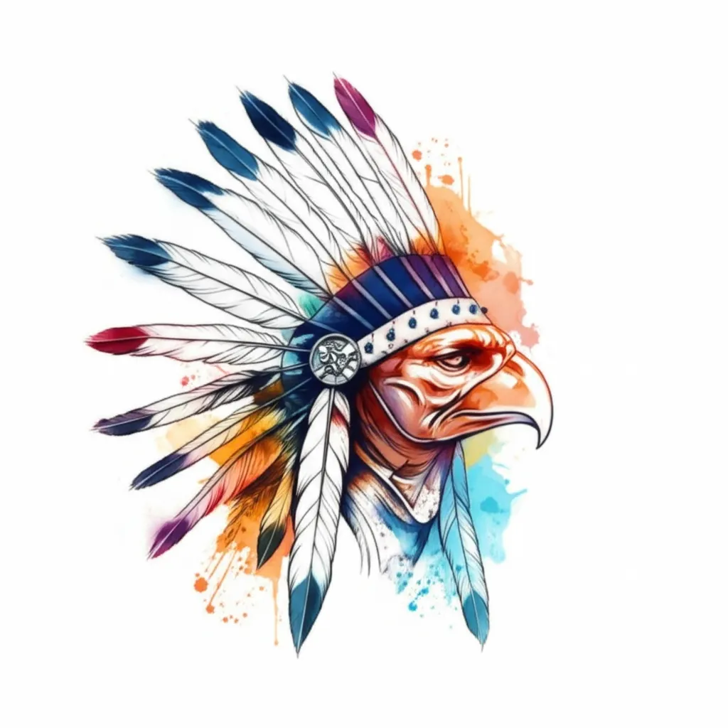 Watercolor Navajo Seal Tattoo Design