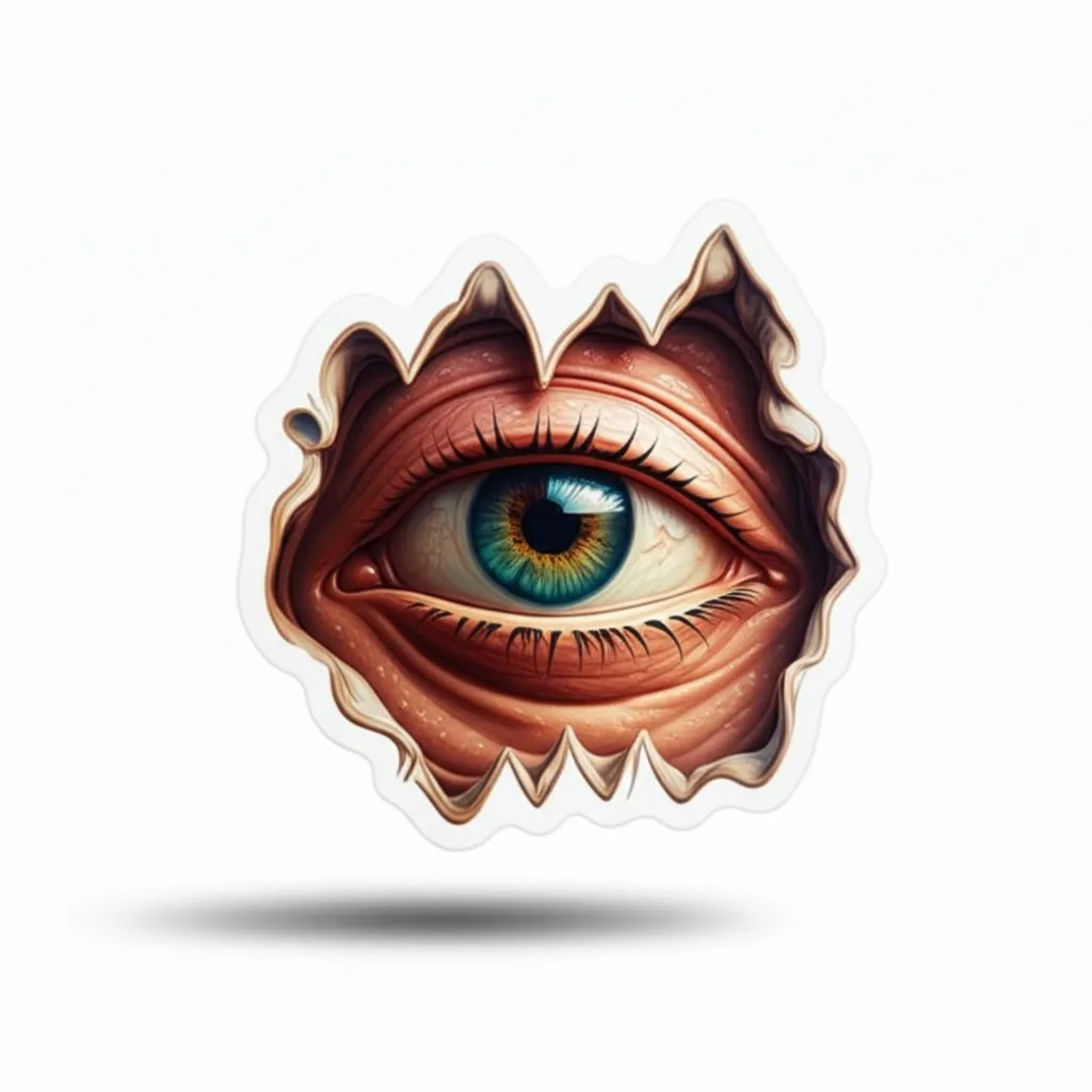 3D Torn Eye Tattoo: Realistic Under Eye Skin Rip Design 3D Torn Eye Tattoo: Realistic Under Eye Skin Rip Design