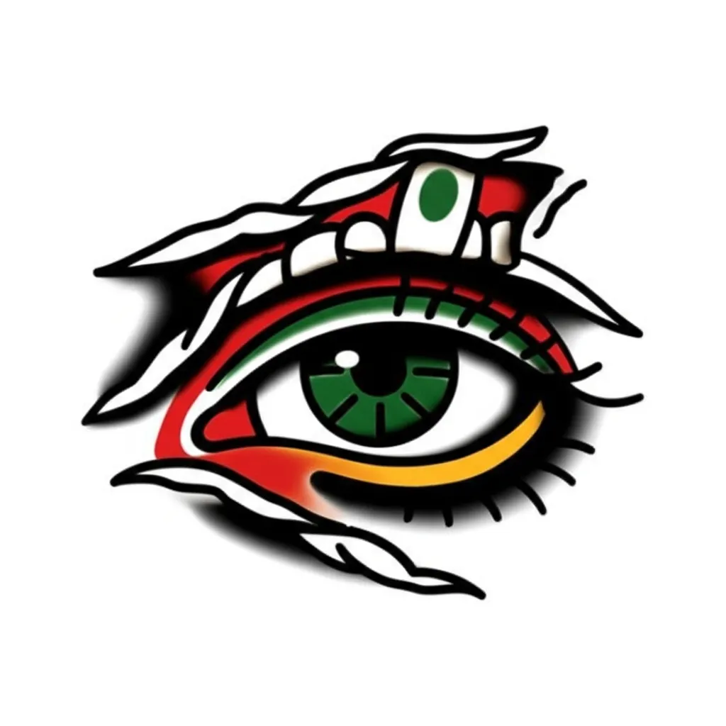 Realistically Torn Eye Tattoo - Old School Style Realistically Torn Eye Tattoo - Old School Style