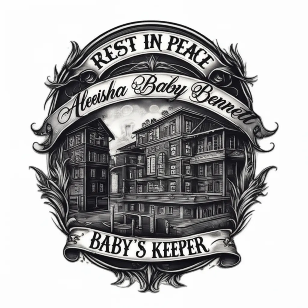 Rest In Peace Aleeisha Baby Bennett Memorial Tattoo with Hood Apartment Setting
