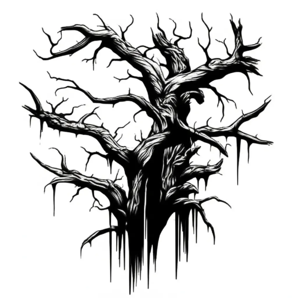 Gothic Tree Branches Tattoo Design