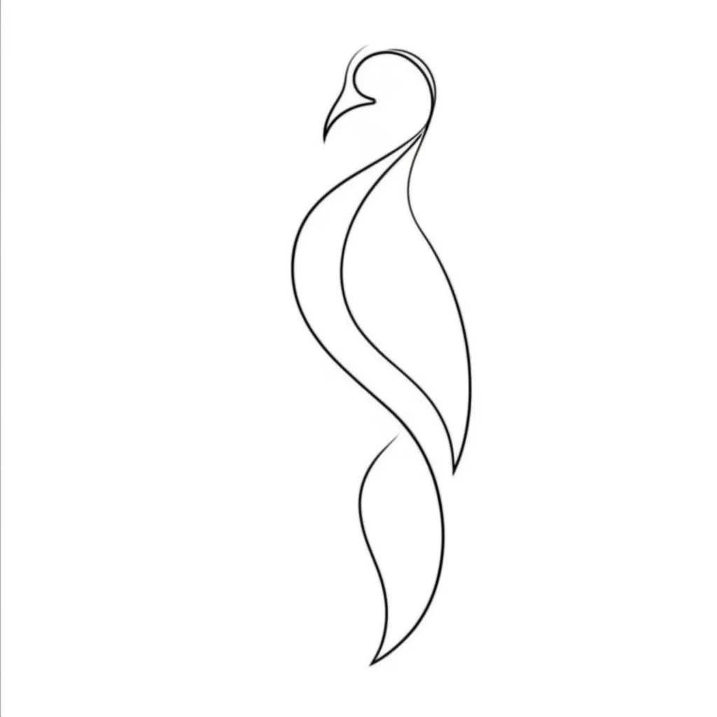 Minimalist Ghazal Bird Tattoo Design