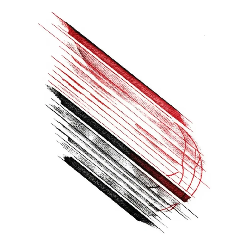 Portland Trail Blazers Fine Line Tattoo in Red and Black Portland Trail Blazers Fine Line Tattoo in Red and Black