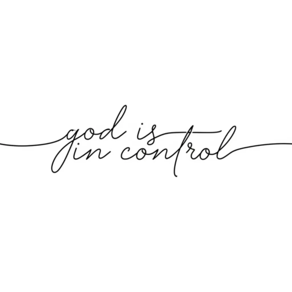 God is in Control Tattoo: Minimalist Cursive Design God is in Control Tattoo: Minimalist Cursive Design