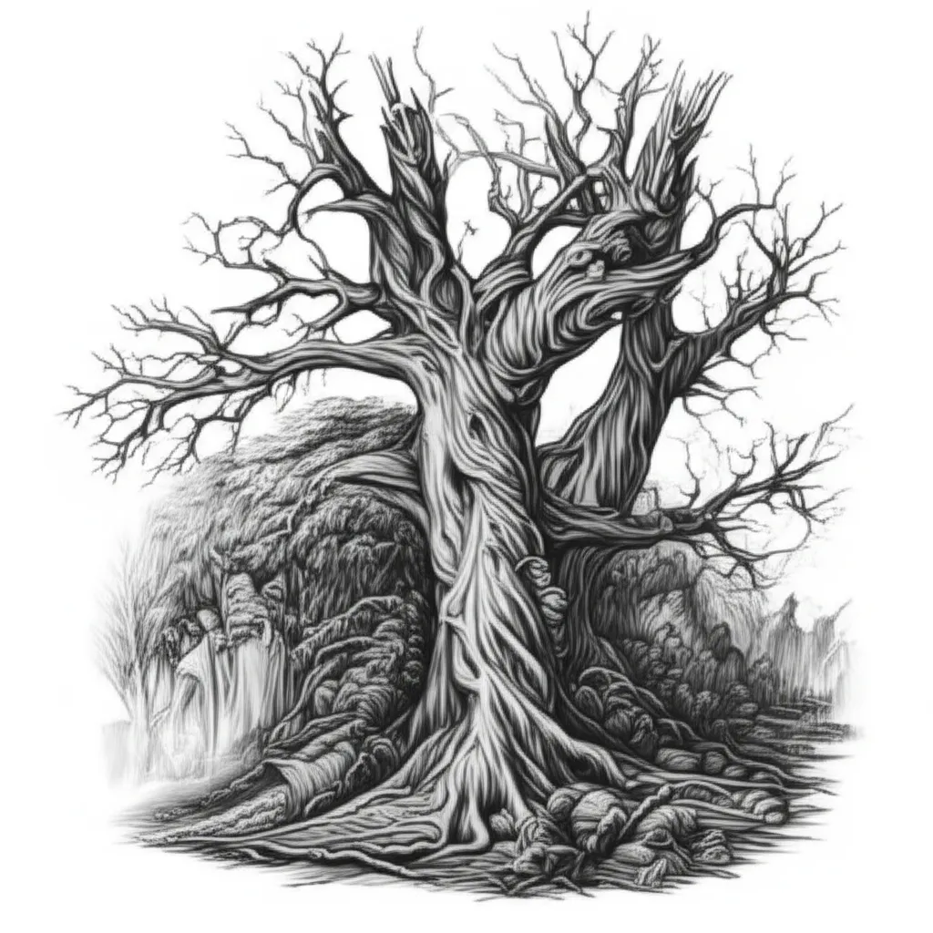Illustrative Tree Branch Arm Sleeve Tattoo Design