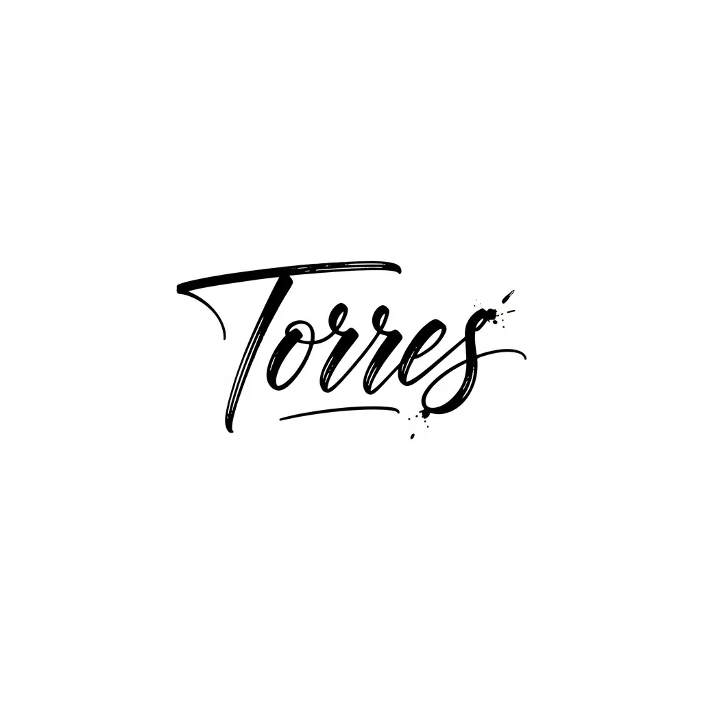 Torres Calligraphy Tattoo Design - Elegant Lettering Ink Art