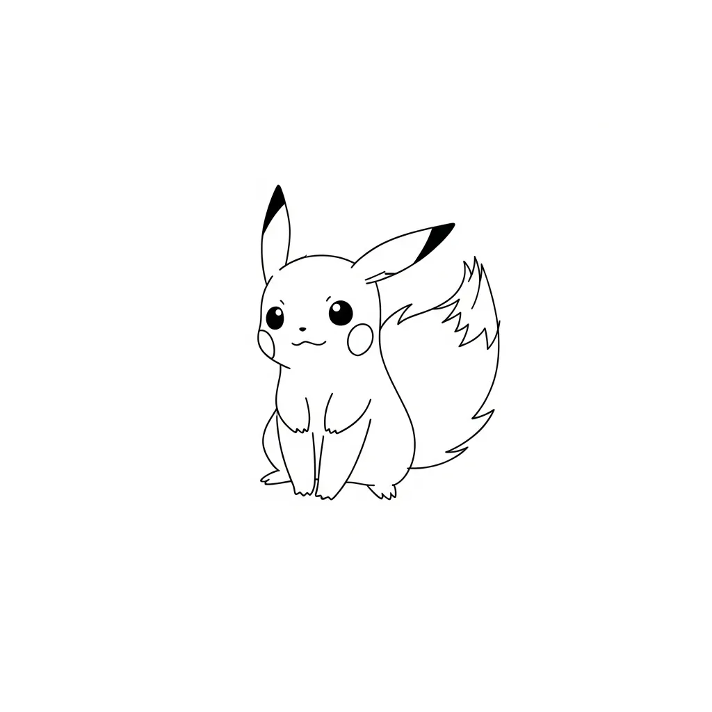 Minimalist Poké Ink Tattoo Design Featuring Pikachu