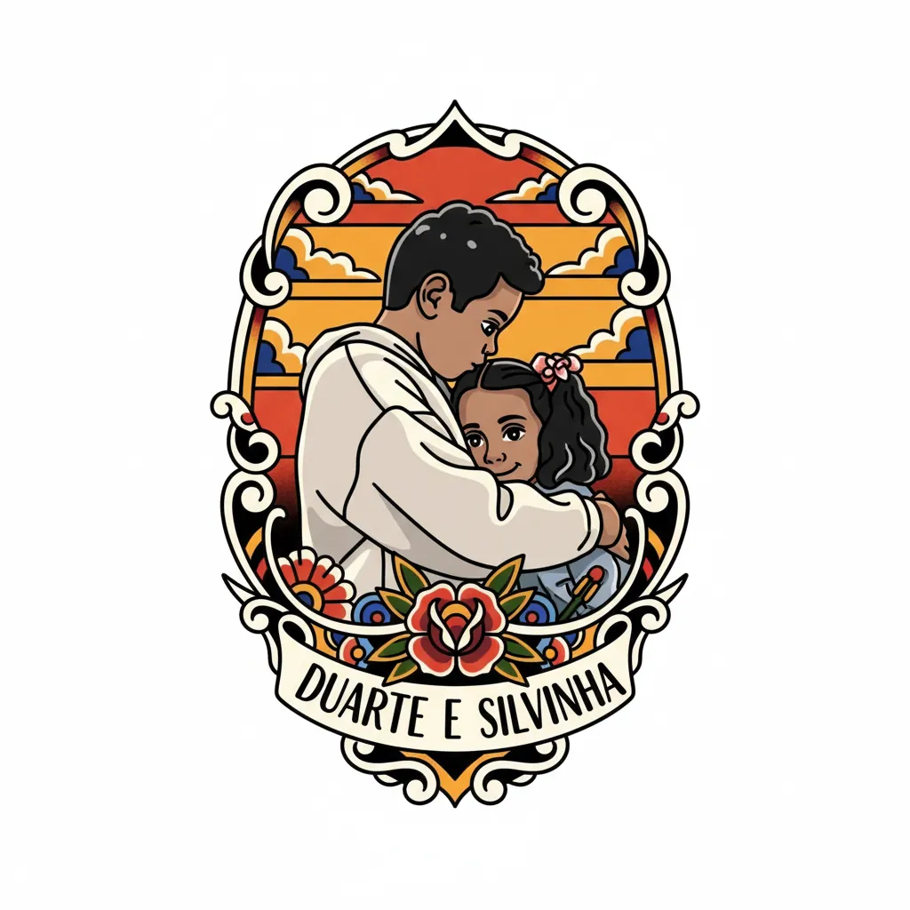 Neo-Traditional Duarte e Silvinha Tattoo Design