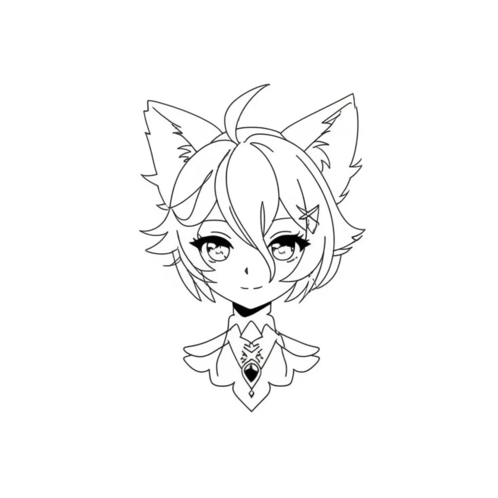 Minimalist Diona Tattoo Design with Anime Inspiration