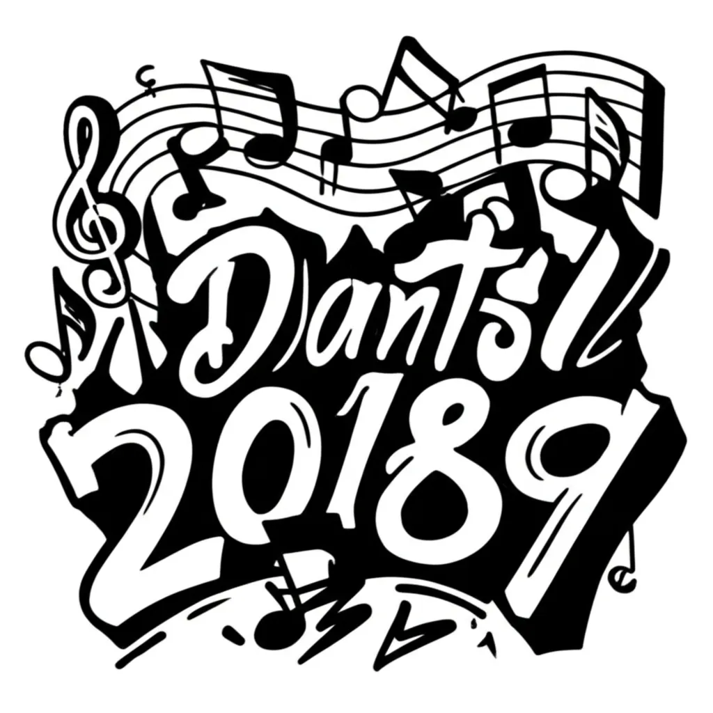 Graffiti Style Tattoo Featuring Family Birthday Dates and Music Notes