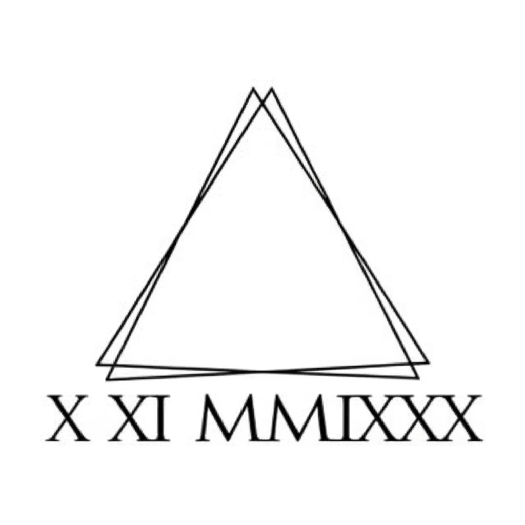 Minimalist Harry Potter Forever Triangle Tattoo with Roman Numerals