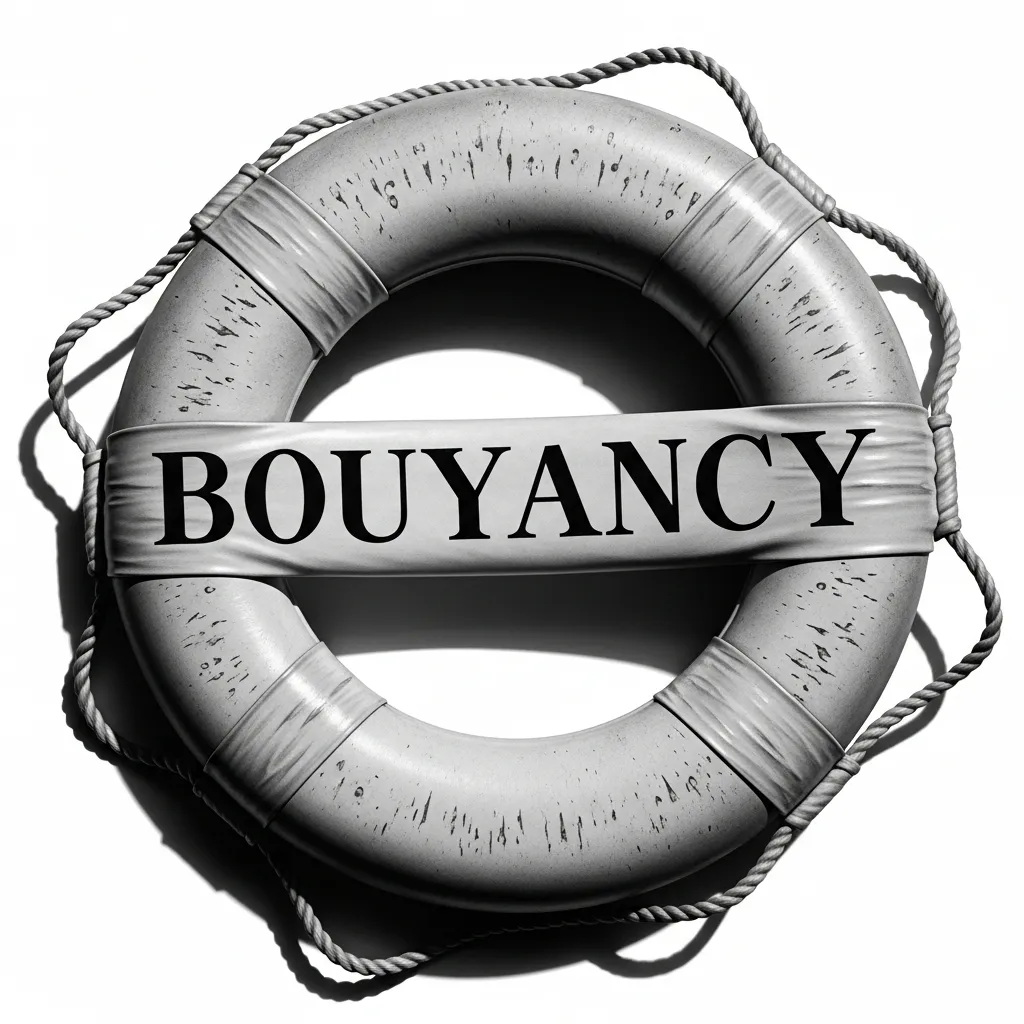 Old School Life Ring Tattoo with Bouyancy Text in Realism Style