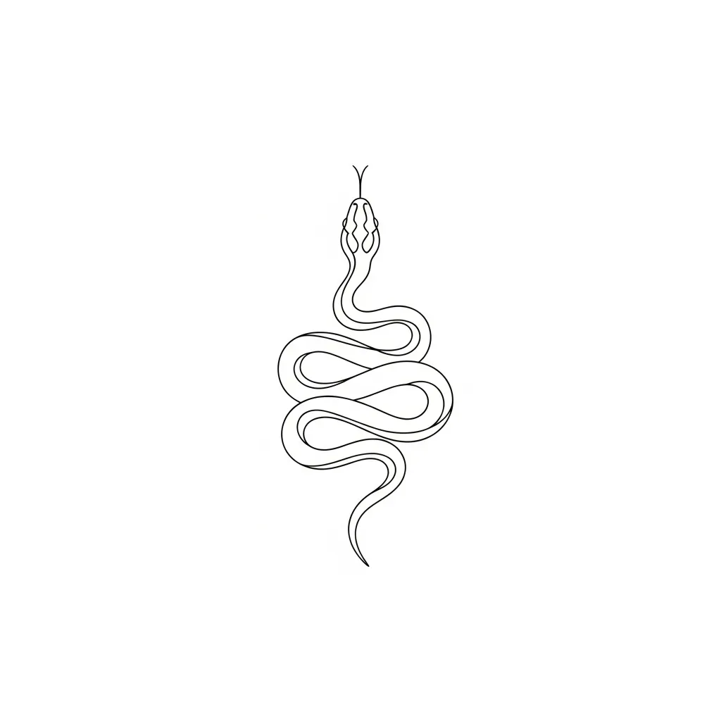 Minimalist Snake Tattoo Design